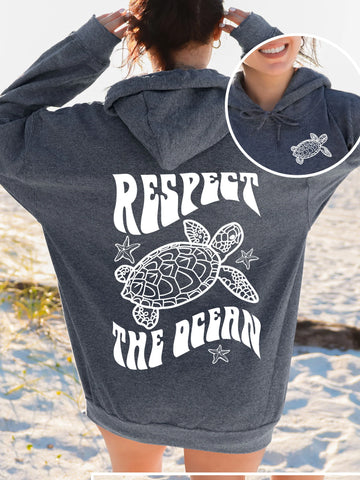 Double Sided Sea Turtle Hoodie for Ocean Conservation and Cozy Style