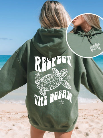 Double Sided Sea Turtle Hoodie for Ocean Conservation and Cozy Style