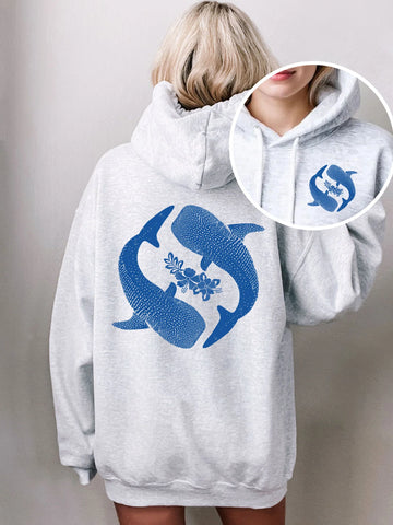Double Sided Yin Yang Whale Shark Hoodie for Ocean Conservation Style