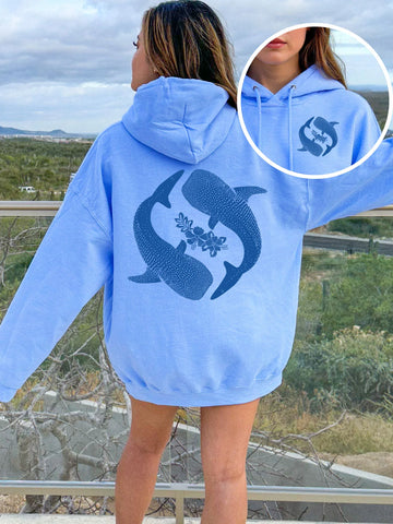 Double Sided Yin Yang Whale Shark Hoodie for Ocean Conservation Style