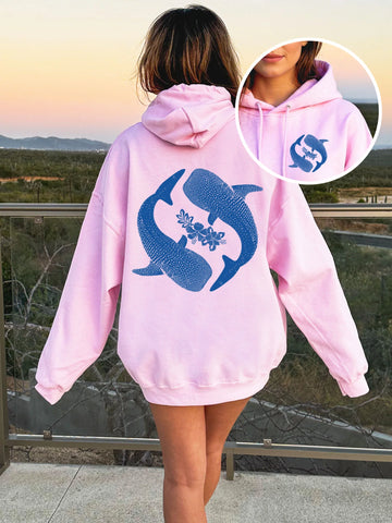 Double Sided Yin Yang Whale Shark Hoodie for Ocean Conservation Style
