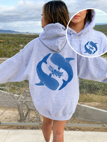 Double Sided Yin Yang Whale Shark Hoodie for Ocean Conservation Style