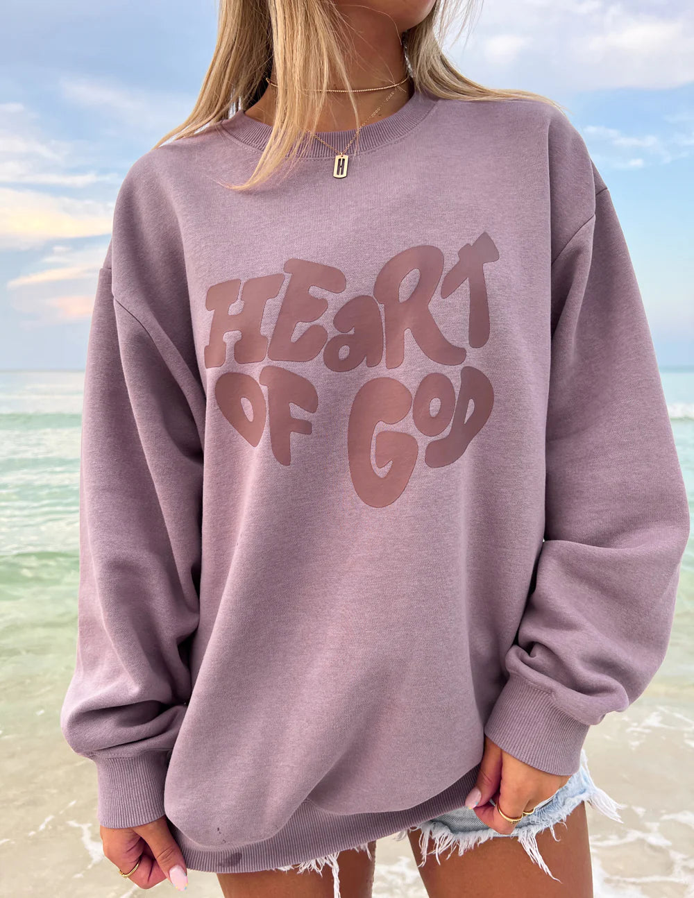 Wistful Mauve Christian Sweatshirt with Inspirational Bible Verse