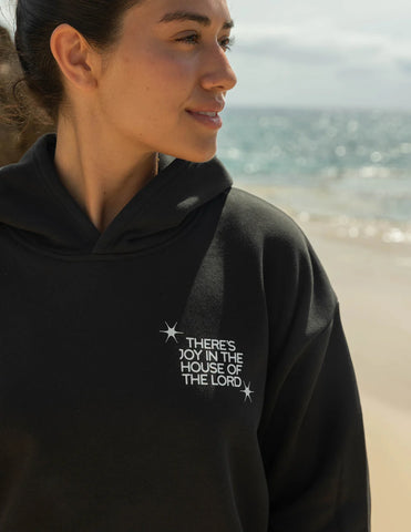 Cozy Unisex Hoodie with Inspirational Psalm 122:1 Scripture Design