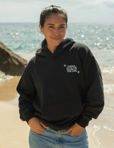 Cozy Unisex Hoodie with Inspirational Psalm 122:1 Scripture Design