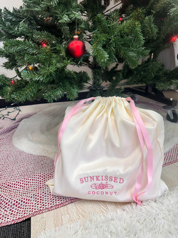 Luxury Embroidered Gift Bag with Pink Ribbon for Special Presents