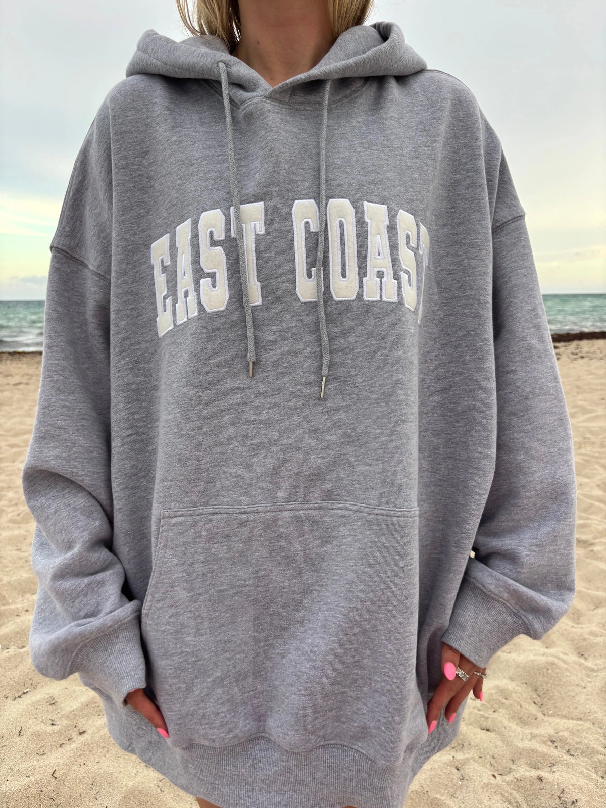 Oversized Embroidered Hoodie for Effortless Coastal Style