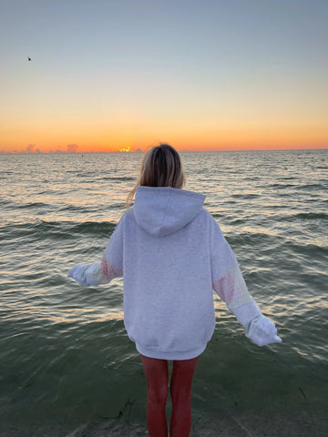 Pastel Quilted Hoodie with Delicate Embroidery for a Dreamy Look