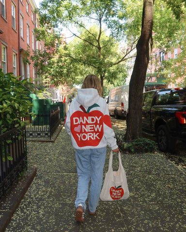 Oversized Heathered Gray Hoodie with Embroidered NYC Street Style