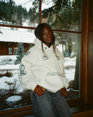 Book Club Cozy Oversized Hoodie in Heather Gray & Blue for Relaxed Reading Vibes