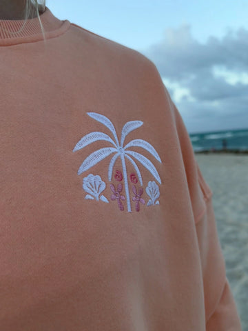Tropical Palms Sherbet Sweatshirt for Sunny Days and Cozy Vibes