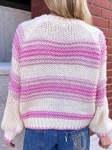 Chunky Knit Pink Cardigan for Cozy Everyday Outfits
