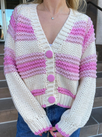 Chunky Knit Pink Cardigan for Cozy Everyday Outfits