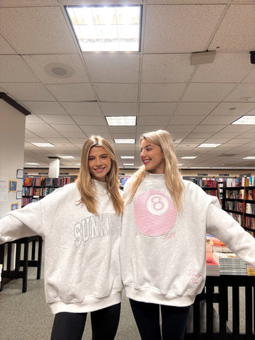 Pearl Grey 8 Ball Embroidered Sweatshirt for Effortless Street Style