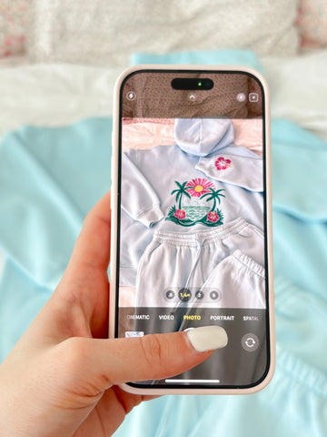 Icy Blue Embroidered Hibiscus Hoodie for Beach Day Style