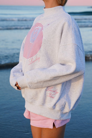 Pearl Grey 8 Ball Embroidered Sweatshirt for Effortless Street Style