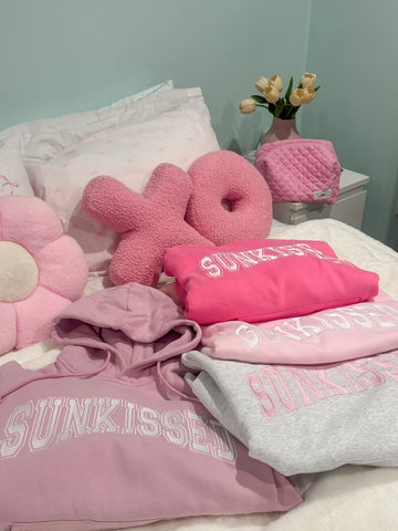 Soft Pink Embroidered Varsity Hoodie for Effortless Streetwear Style