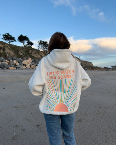 Sunset Watching Oversized Hoodie in Cozy Heather Gray