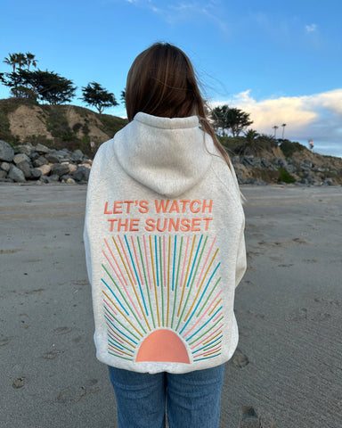 Sunset Watching Oversized Hoodie in Cozy Heather Gray