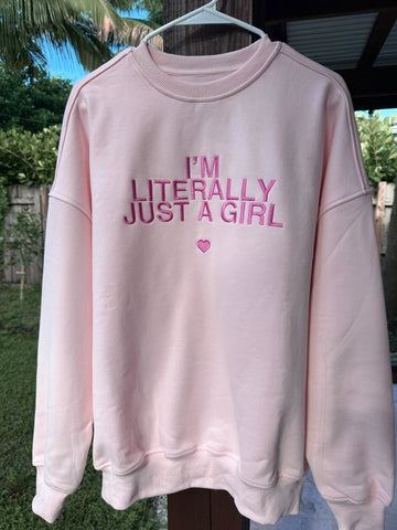 Effortless 'Just A Girl' Sweatshirt for Everyday Comfort & Style