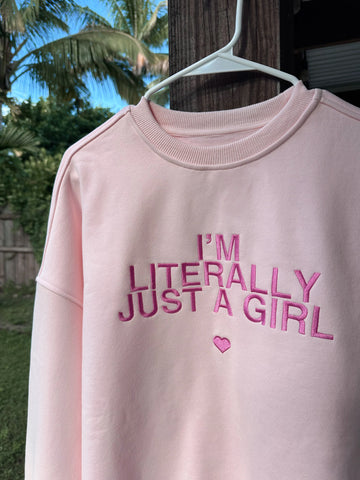 Effortless 'Just A Girl' Sweatshirt for Everyday Comfort & Style
