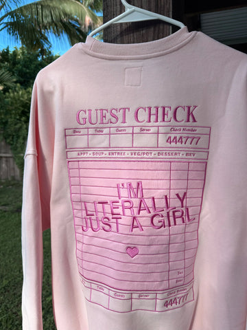 Effortless 'Just A Girl' Sweatshirt for Everyday Comfort & Style