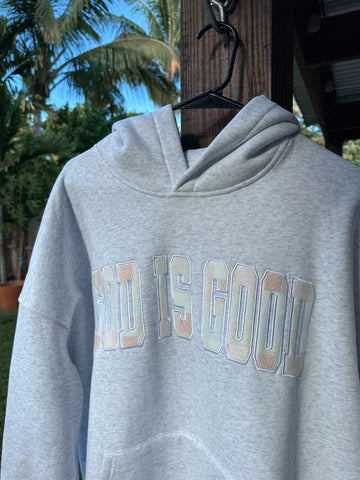 Pastel Quilted Hoodie with Inspirational Embroidery for a Cozy Everyday Look