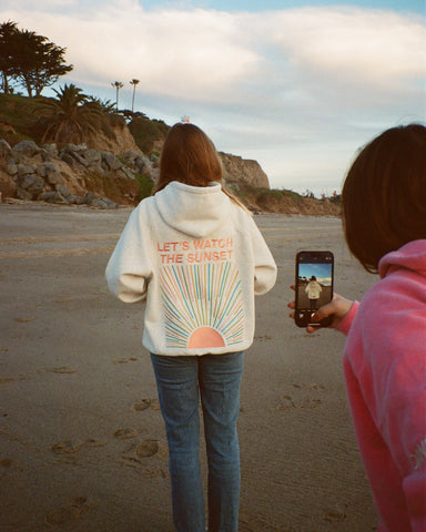 Sunset Watching Oversized Hoodie in Cozy Heather Gray