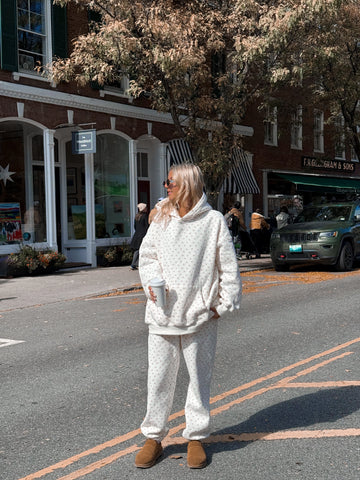 Cozy Ivory Cherry Print Hoodie for Everyday Casual Style