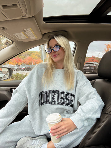 Cozy Grey Varsity Sweatshirt with Embroidered Details for Effortless Everyday Style