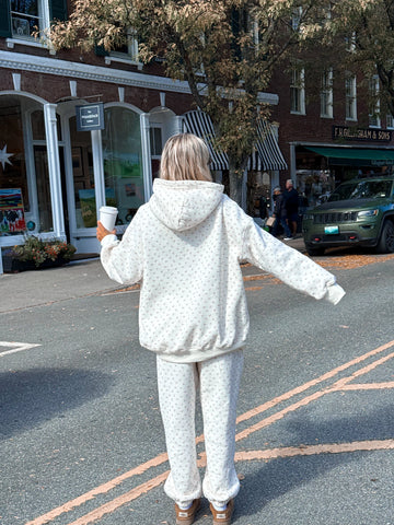 Cozy Ivory Cherry Print Hoodie for Everyday Casual Style