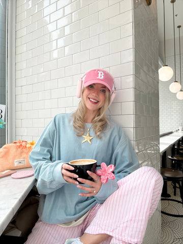 Soft Light Blue Corduroy Crewneck Sweatshirt for Everyday Comfort