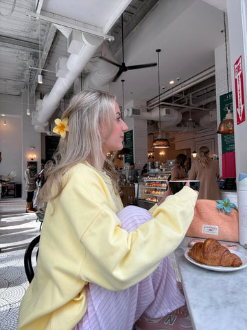 Vibrant Banana Yellow Embroidered Sweatshirt for Effortless Street Style