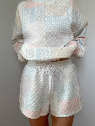 Quilted Pastel Shorts in Soft Blue Shades for Effortless Summer Style