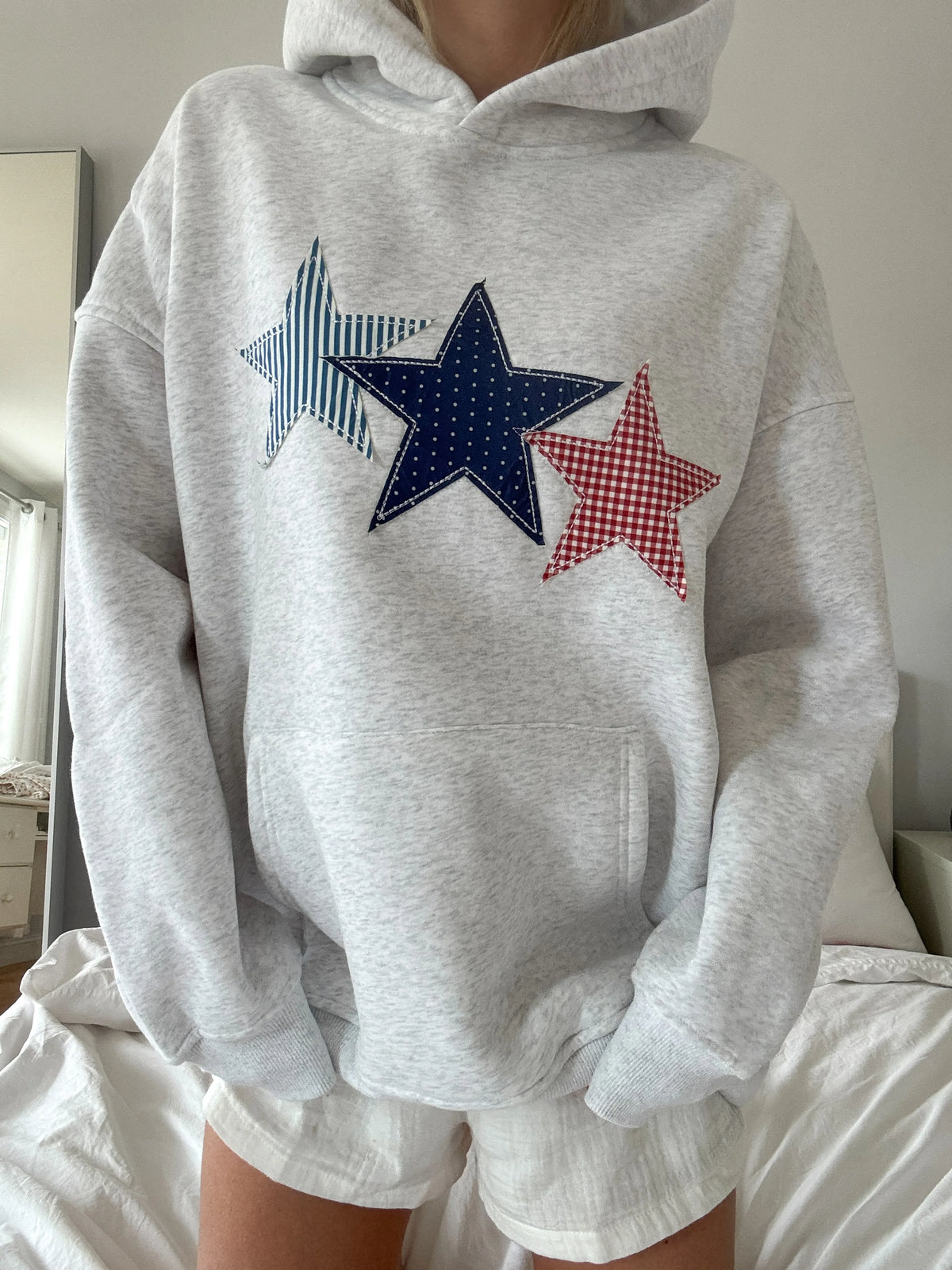 Pearl Grey Embroidered Hoodie for Effortless Everyday Style