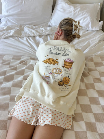 Embroidered Fall Bucket List Sweatshirt for Cozy Autumn Days