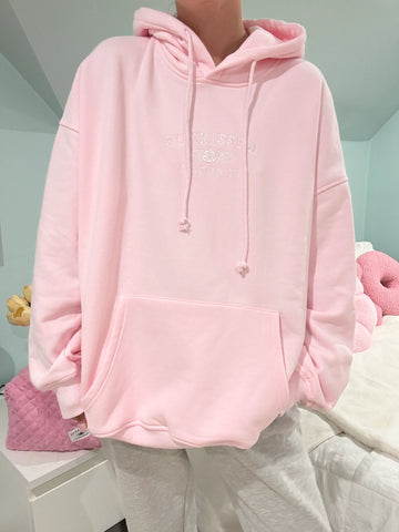 Cozy Pink Embroidered Hoodie for Effortless Everyday Style