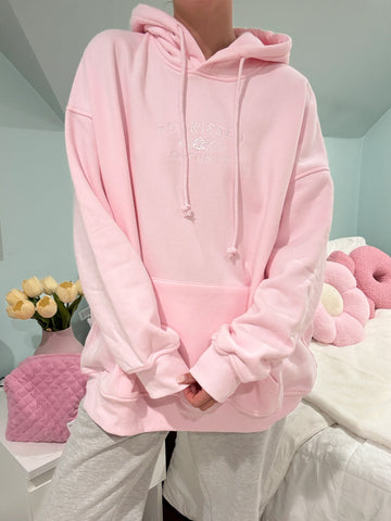 Cozy Pink Embroidered Hoodie for Effortless Everyday Style