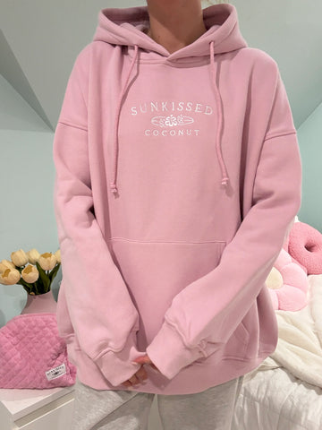 Mauve Mist Embroidered Hoodie for Cozy Everyday Style