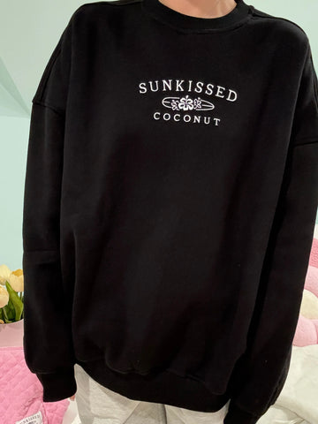 Effortless Black Embroidered Sweatshirt for Everyday Style