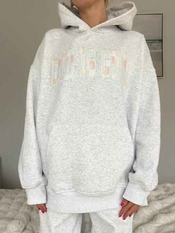 Pastel Quilted Hoodie with Inspirational Embroidery for a Cozy Everyday Look