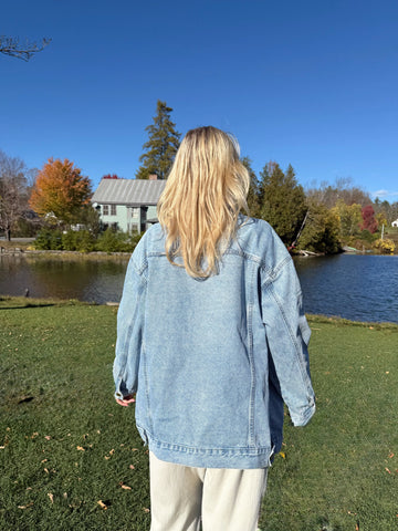 Oversized Denim Jacket for Effortless Layering and Cool Street Style