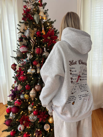 Cozy Hot Chocolate Christmas Embroidery Hoodie for Festive Comfort
