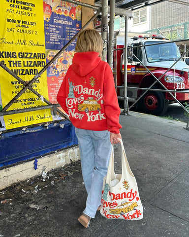 Oversized Red Hoodie with Embroidered NYC Detail for Everyday Luxury