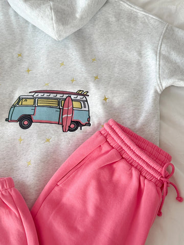 Effortless Pearl Grey Hoodie with Embroidered Star for Everyday Style