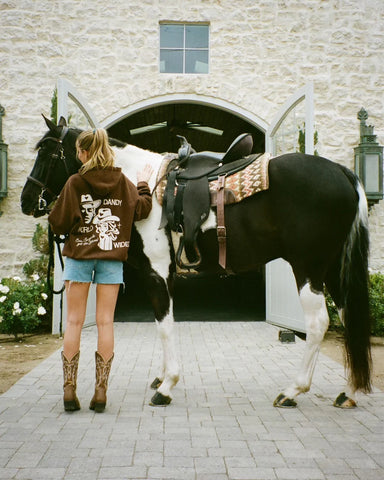 Cozy Brown Oversized Hoodie for Effortless Cowgirl Style