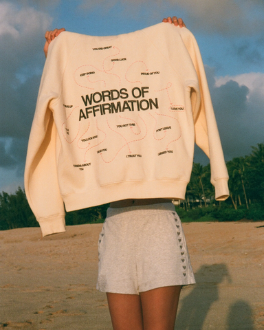 Cream Oversized Hoodie with Words of Affirmation for Everyday Comfort
