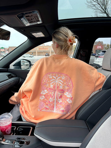 Tropical Palms Sherbet Sweatshirt for Sunny Days and Cozy Vibes