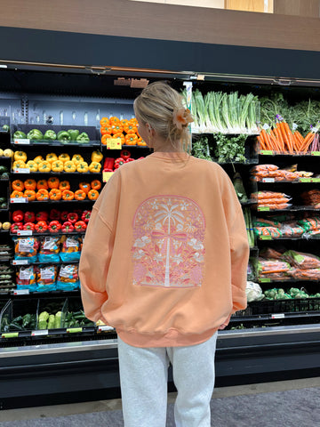 Tropical Palms Sherbet Sweatshirt for Sunny Days and Cozy Vibes