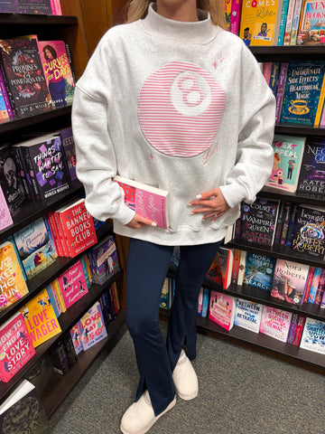 Pearl Grey 8 Ball Embroidered Sweatshirt for Effortless Street Style